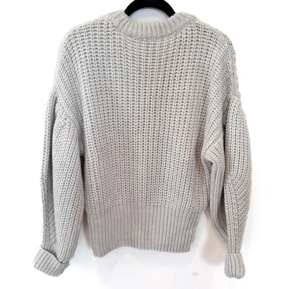 Zara Ecru Beige Knit Crew Neck Oversized Sweater Womens Medium EUC - Picture 4 of 6